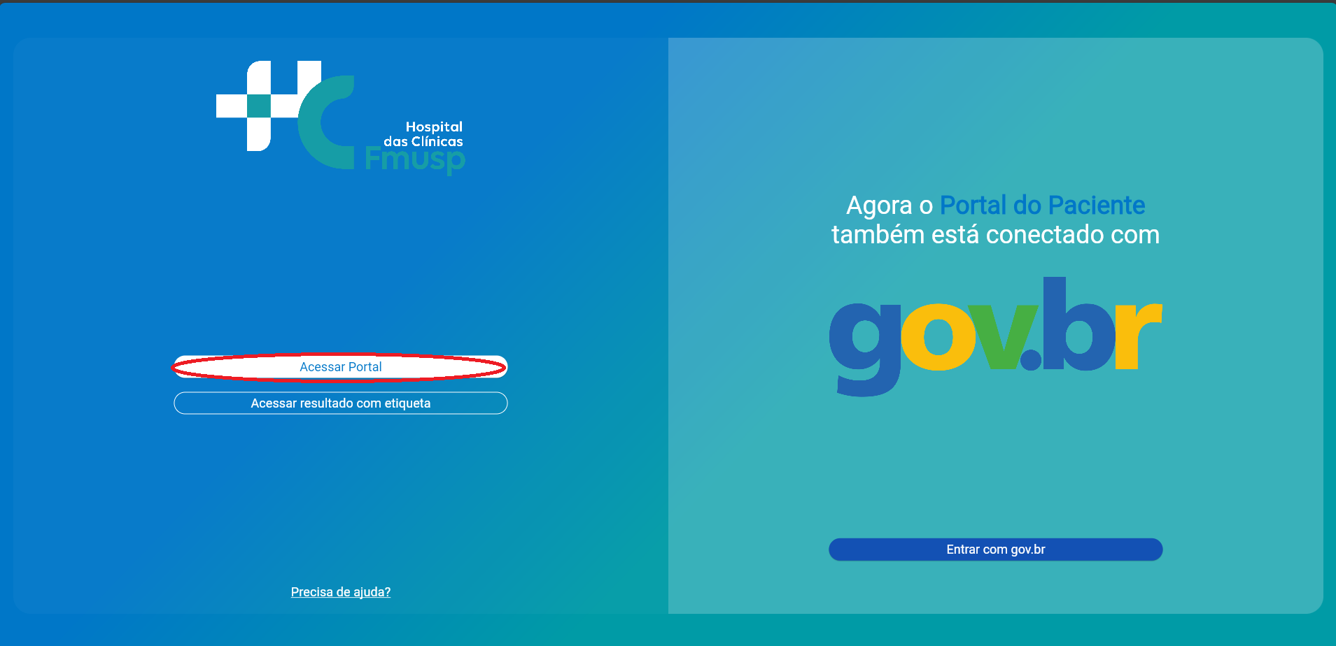 Acessando portal no navegador